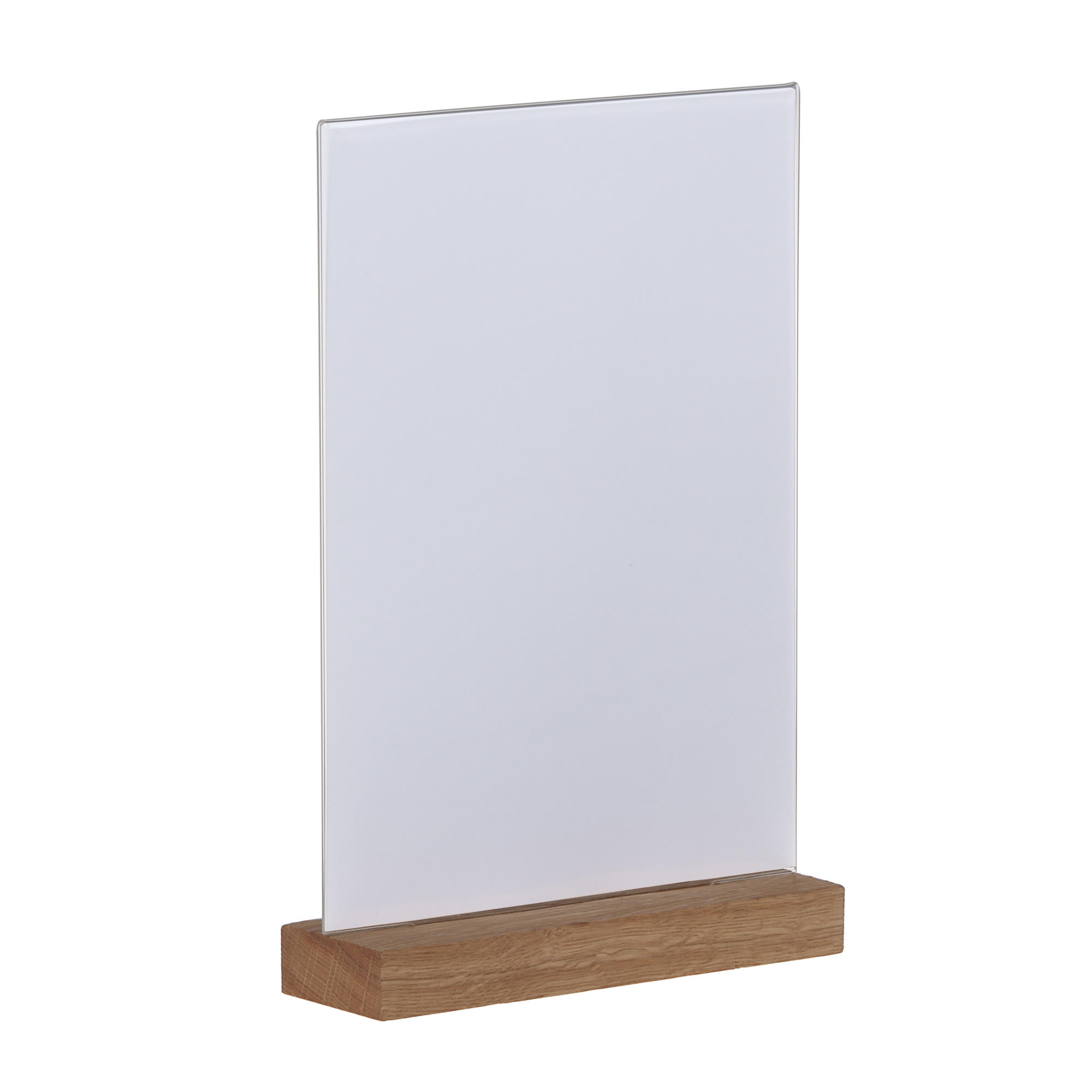 Europel Kartenhalter Acryl mit Holzfuß A4 Hochformat – Premium Displayhalter