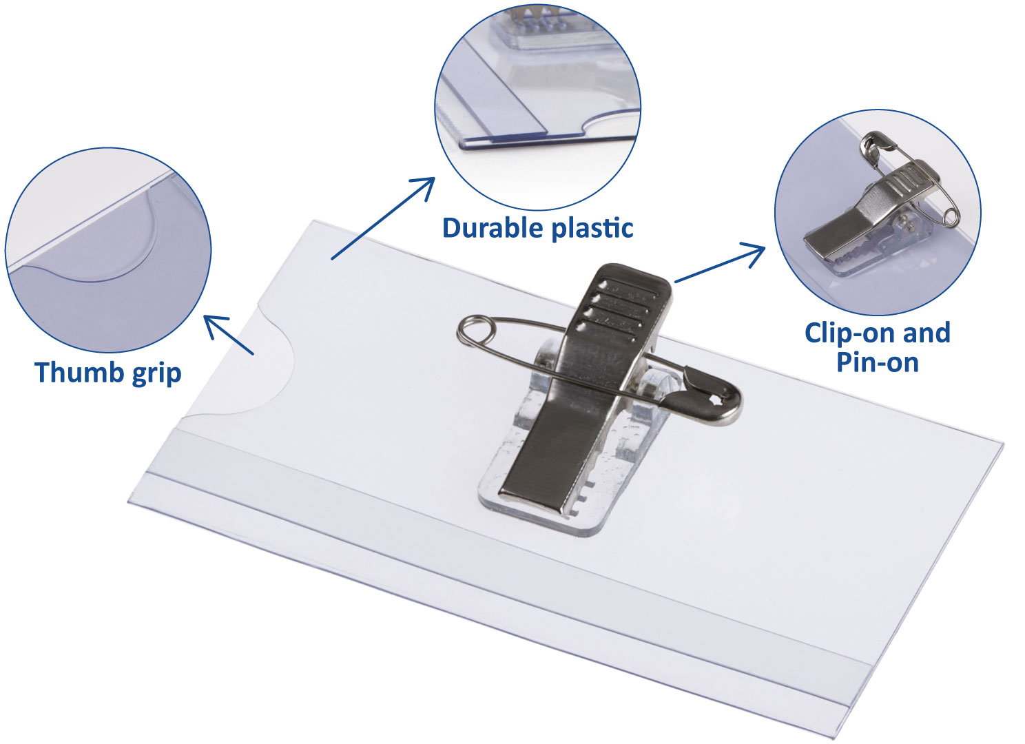Europel Namenschild mit Kombiklemme 75 x 40 mm/24 Stück