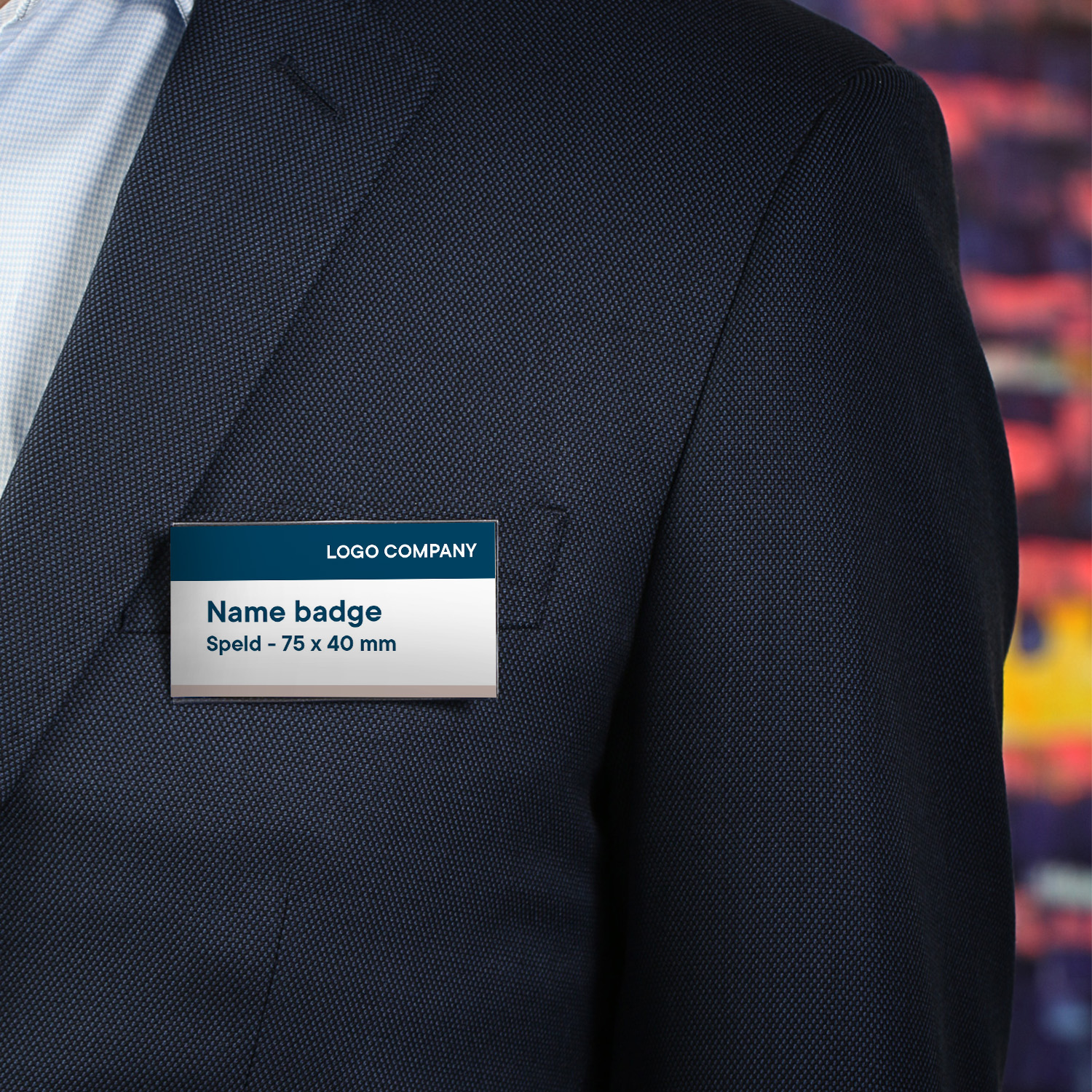 Europel Namenschild mit Nadel Befestigung 75 x 40mm 24 Stück