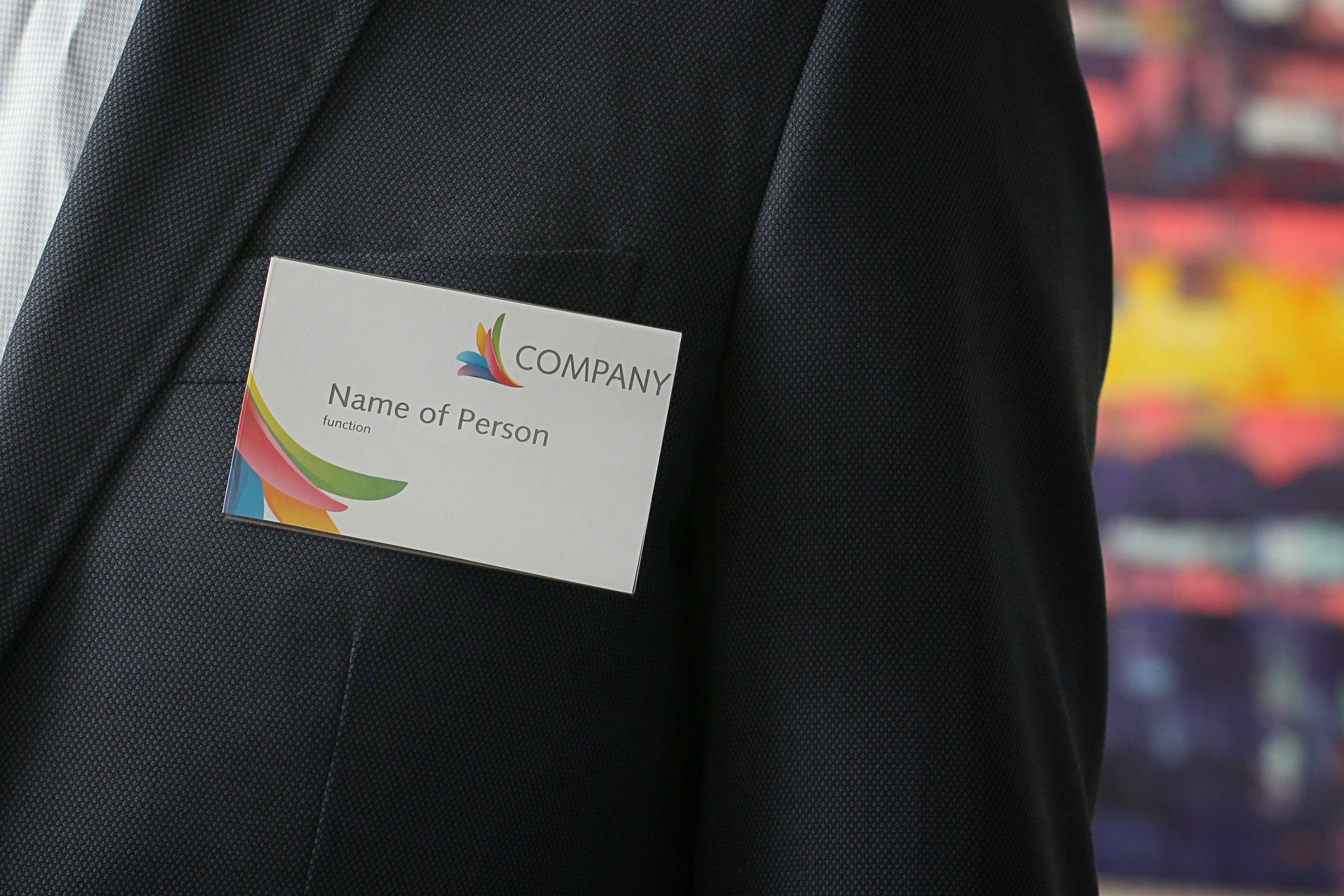 Europel Namenschild mit Nadel Befestigung 90 x 60 mm 24 Stück