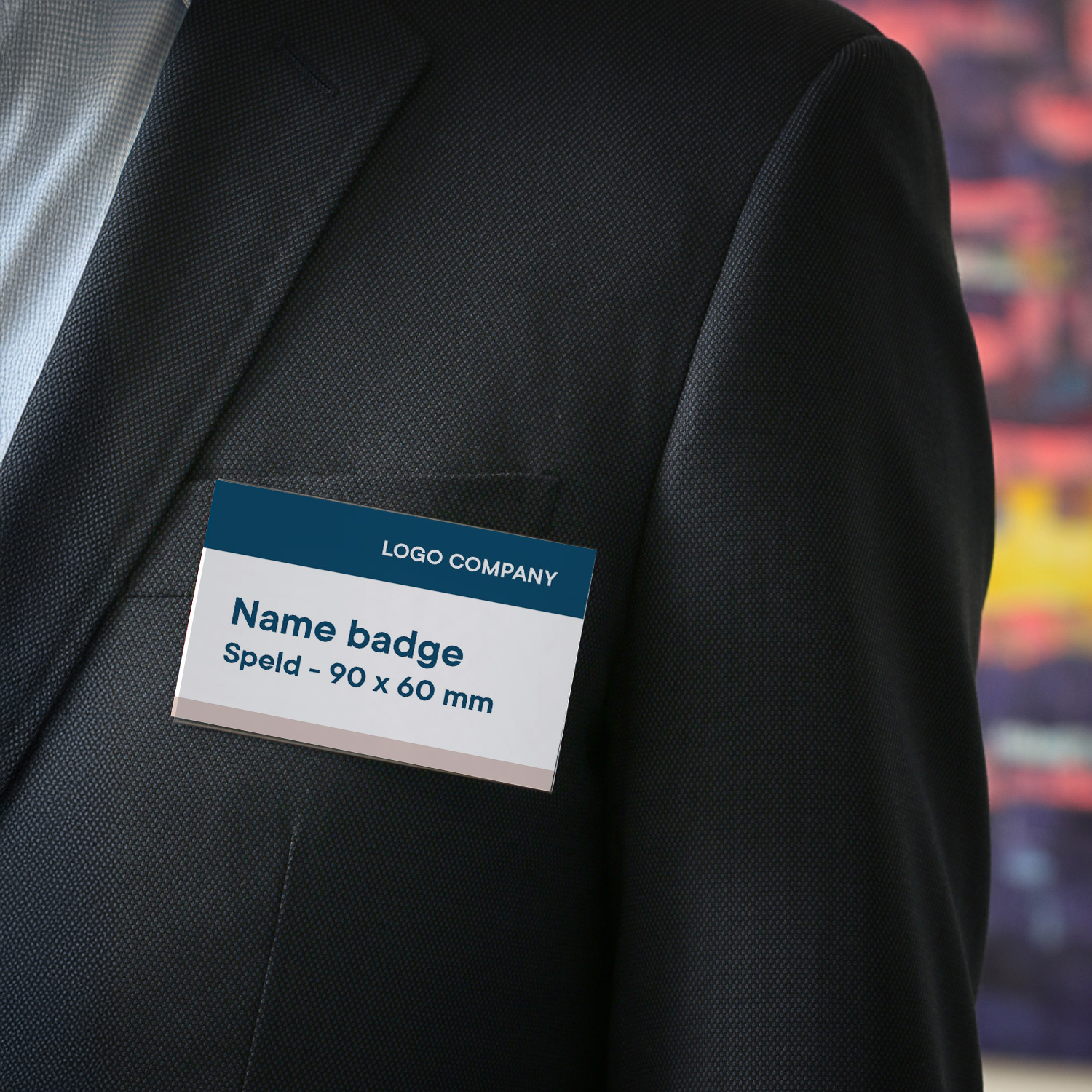 Europel Namenschild mit Nadel Befestigung 90 x 60 mm 24 Stück