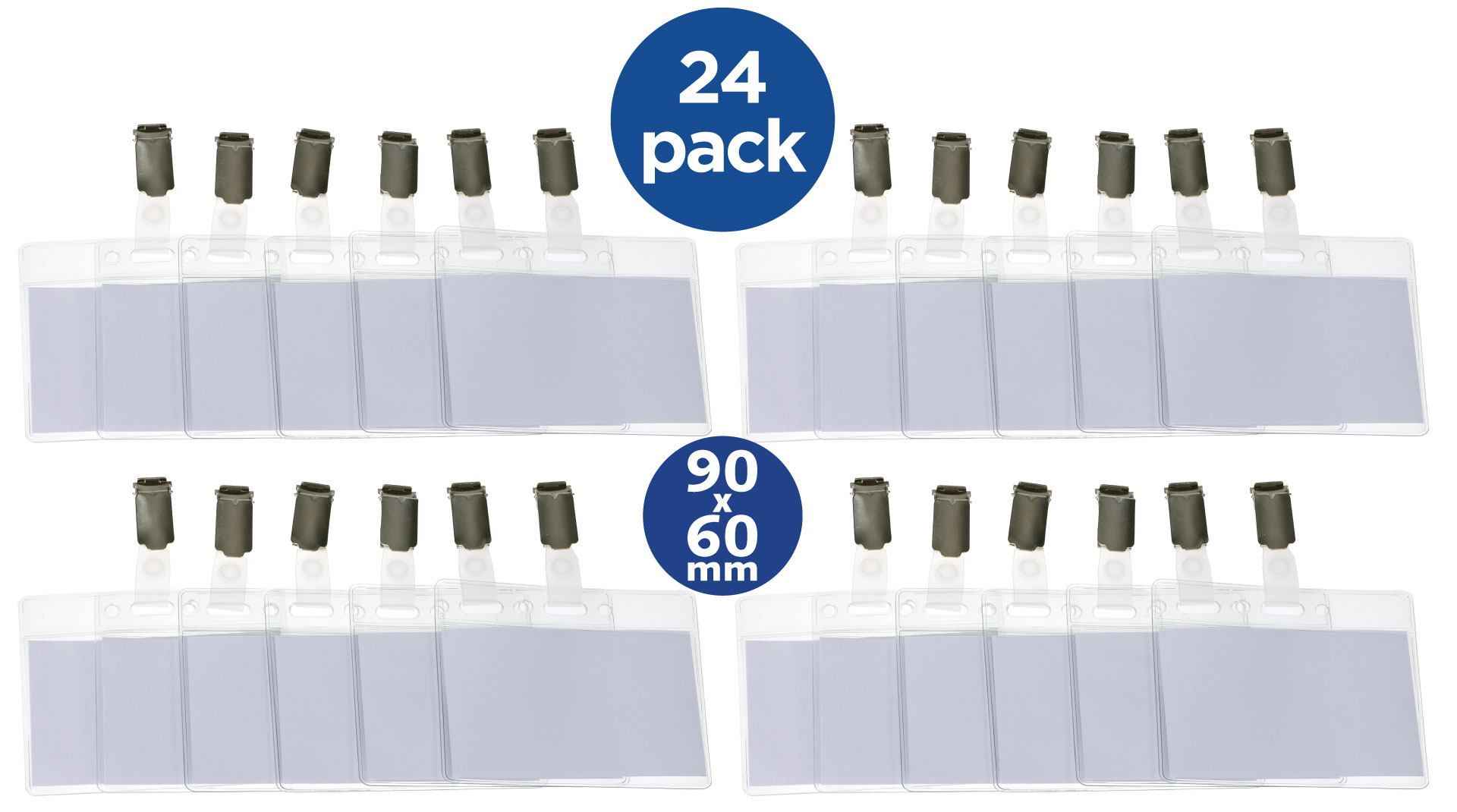 Europel Namensschilder mit Hosenträger Clip 90 x 60mm/24 Stück