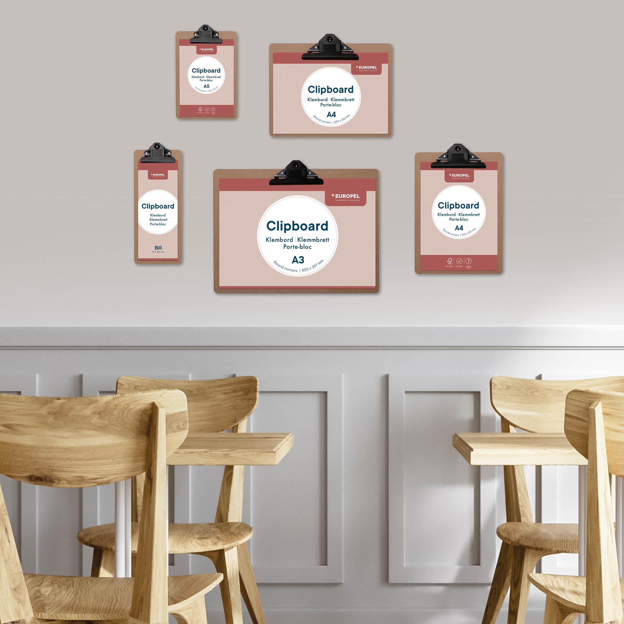 Europel Klemmbrett DIN A5 Holz