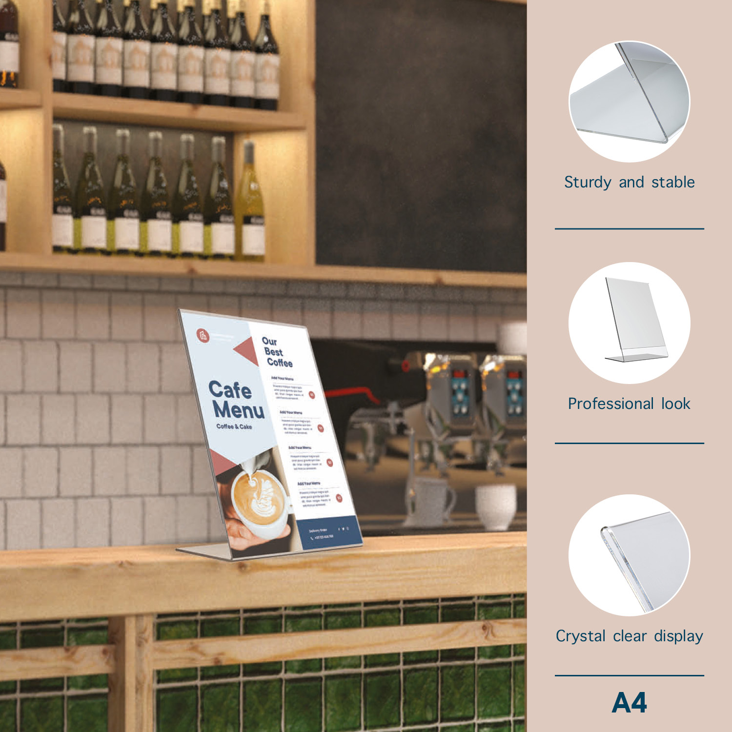 Europel Tischaufsteller L-Ständer DIN A4 Hochformat Acryl