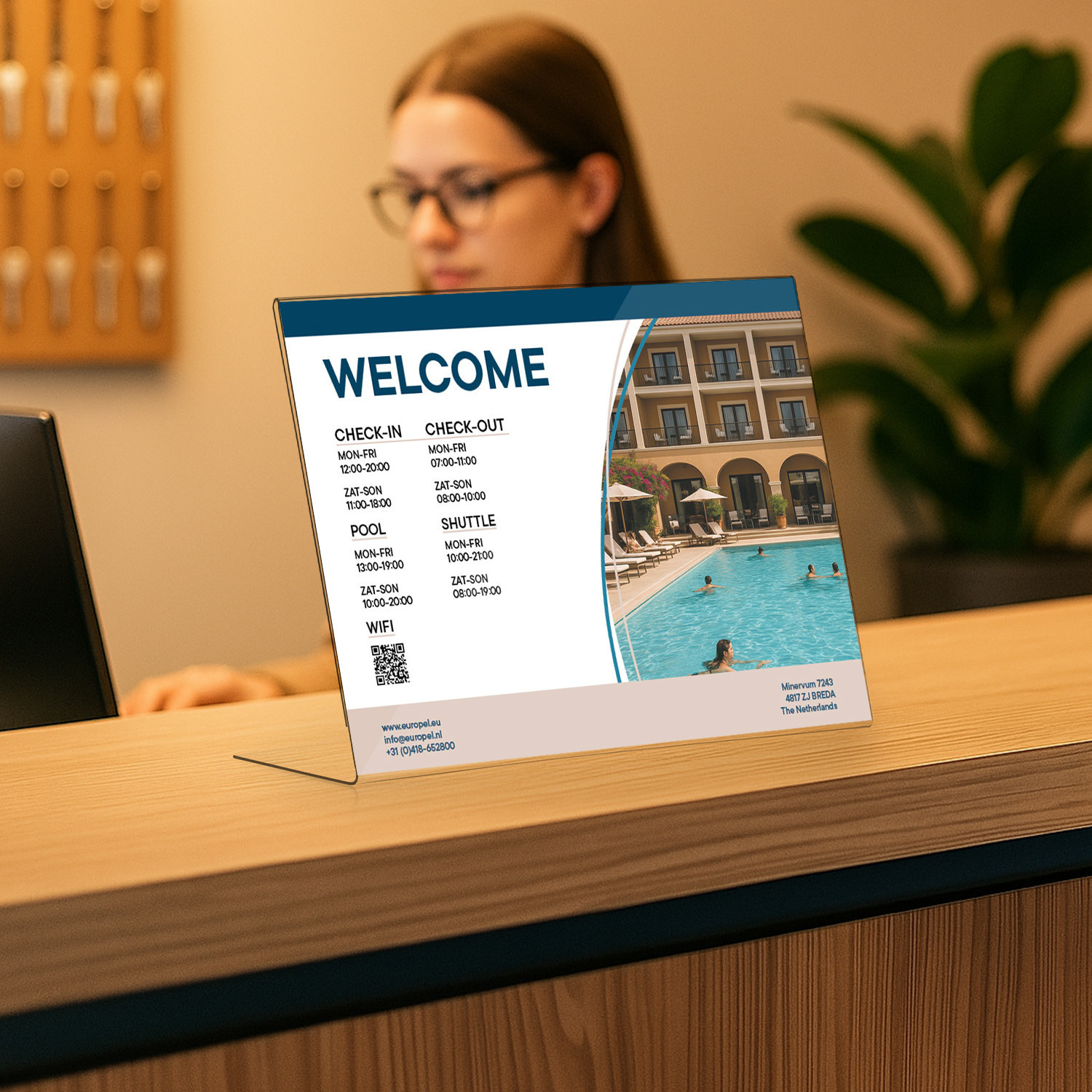 Europel Tischaufsteller Budget L-Ständer DIN A4 Querformat