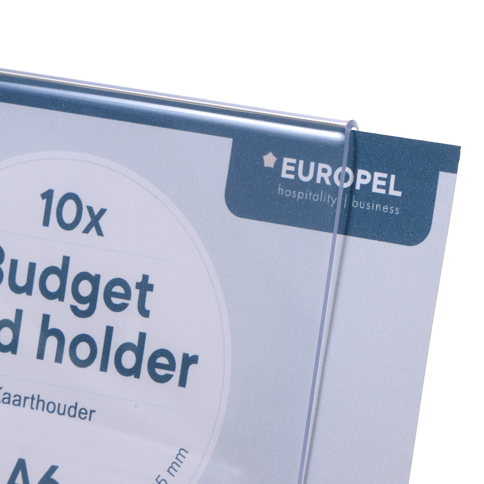 Europel Kartenhalter Budget L-Ständer A6 1,5 mm Querformat Acryl – 10er-Set