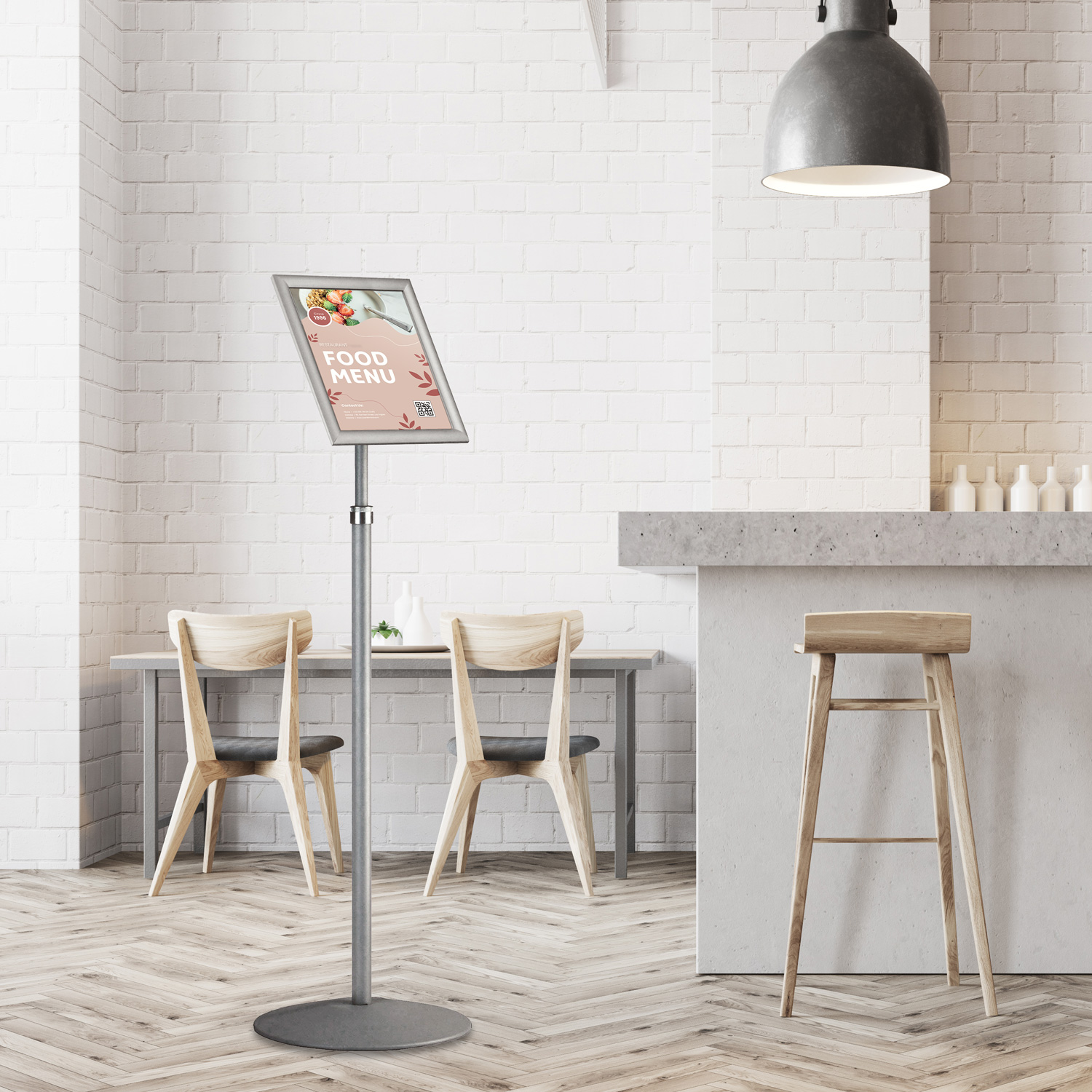 Europel Infoständer Telekopisch mit Klapprahmen DIN A4 25 mm