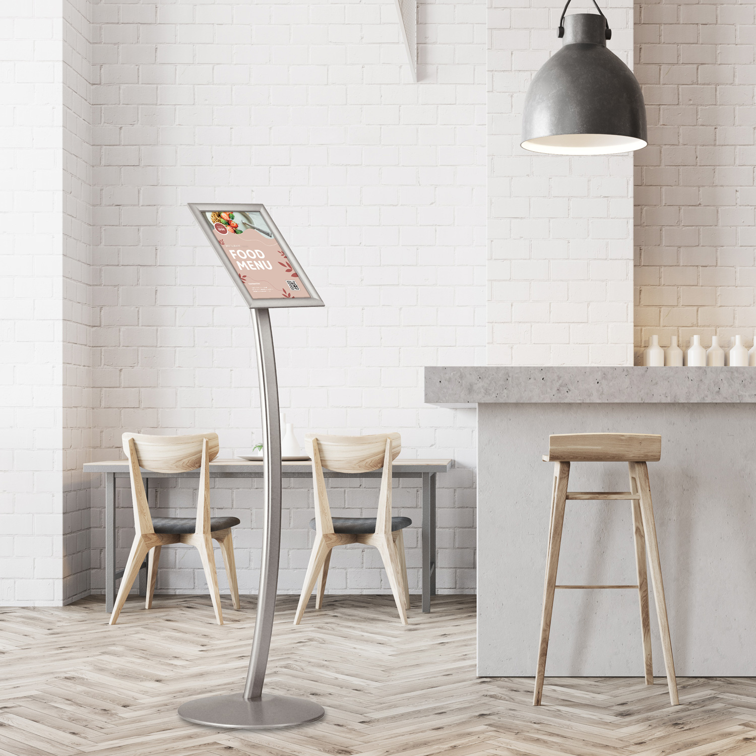 Europel Infoständer Gebogen mit Klapprahmen DIN A4 25 mm