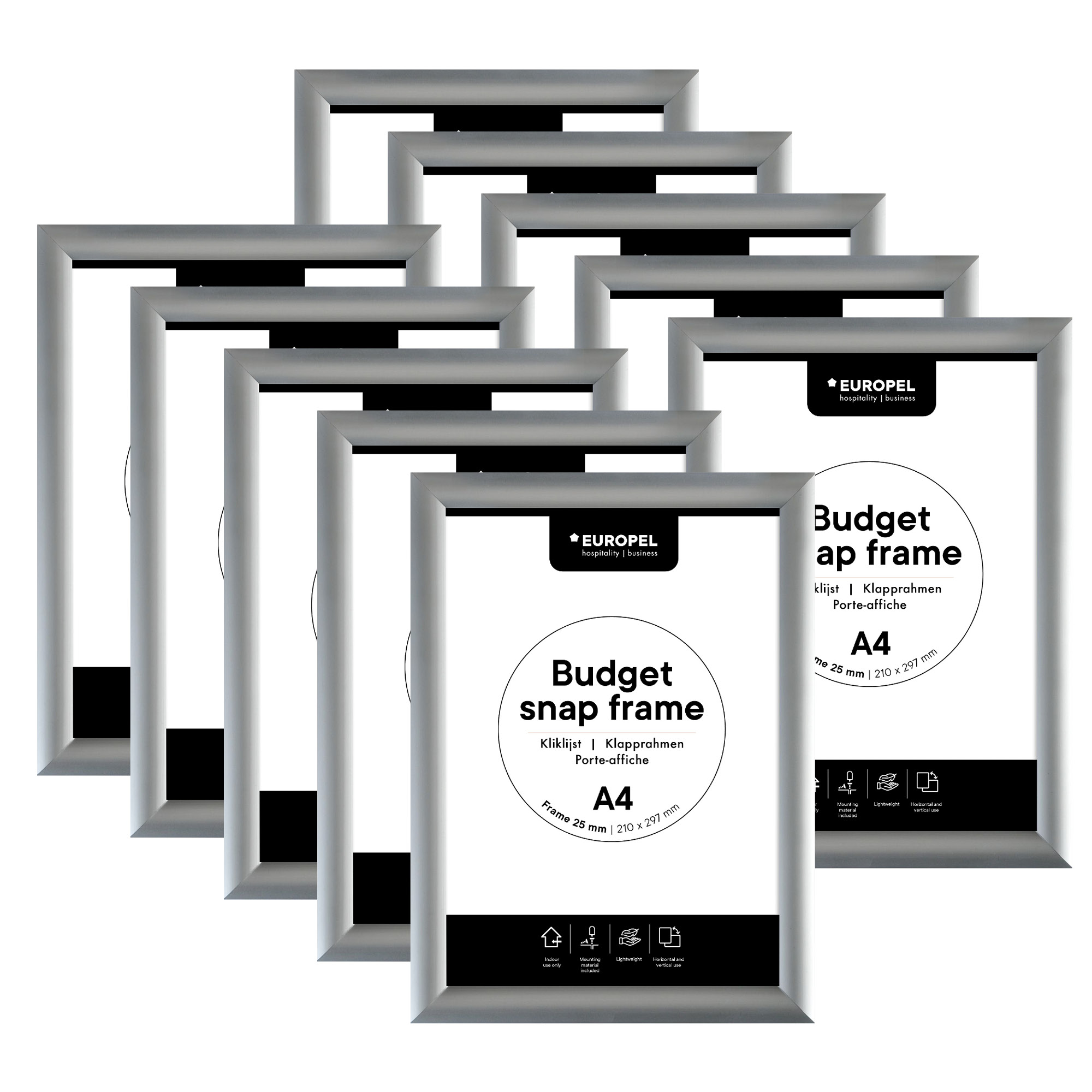 Klapprahmen Europel Budget A4 25mm / 10 StückKlapprahmen Europel Budget A4 25mm / 10 Stück