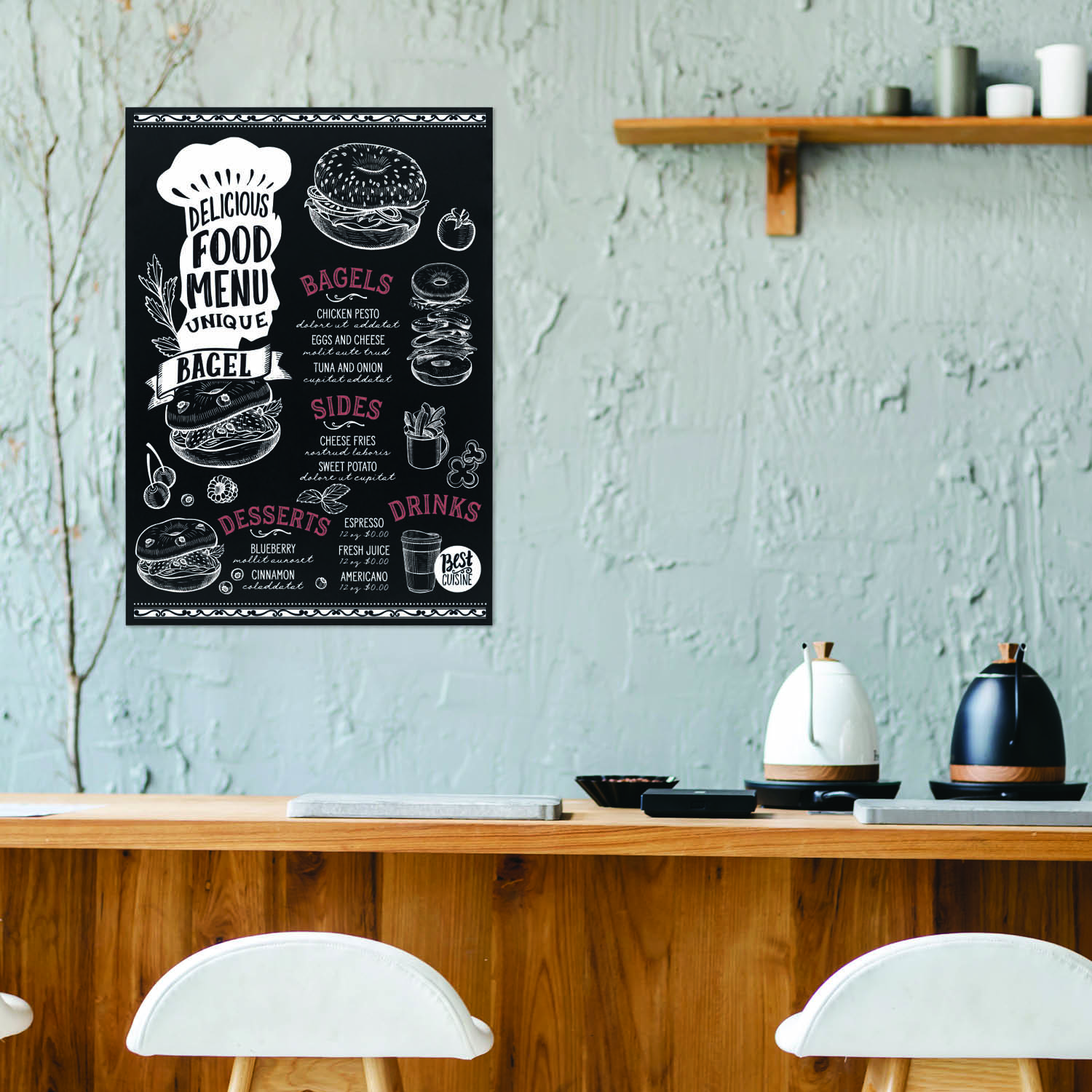 Europel Kreidetafel 42 x 60 cm Schwarz