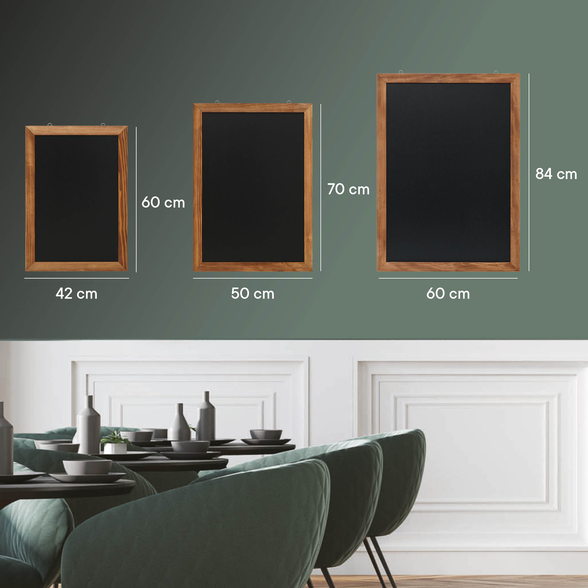 Europel Kreidetafel Holzrahmen 42 x 60 cm Naturholz