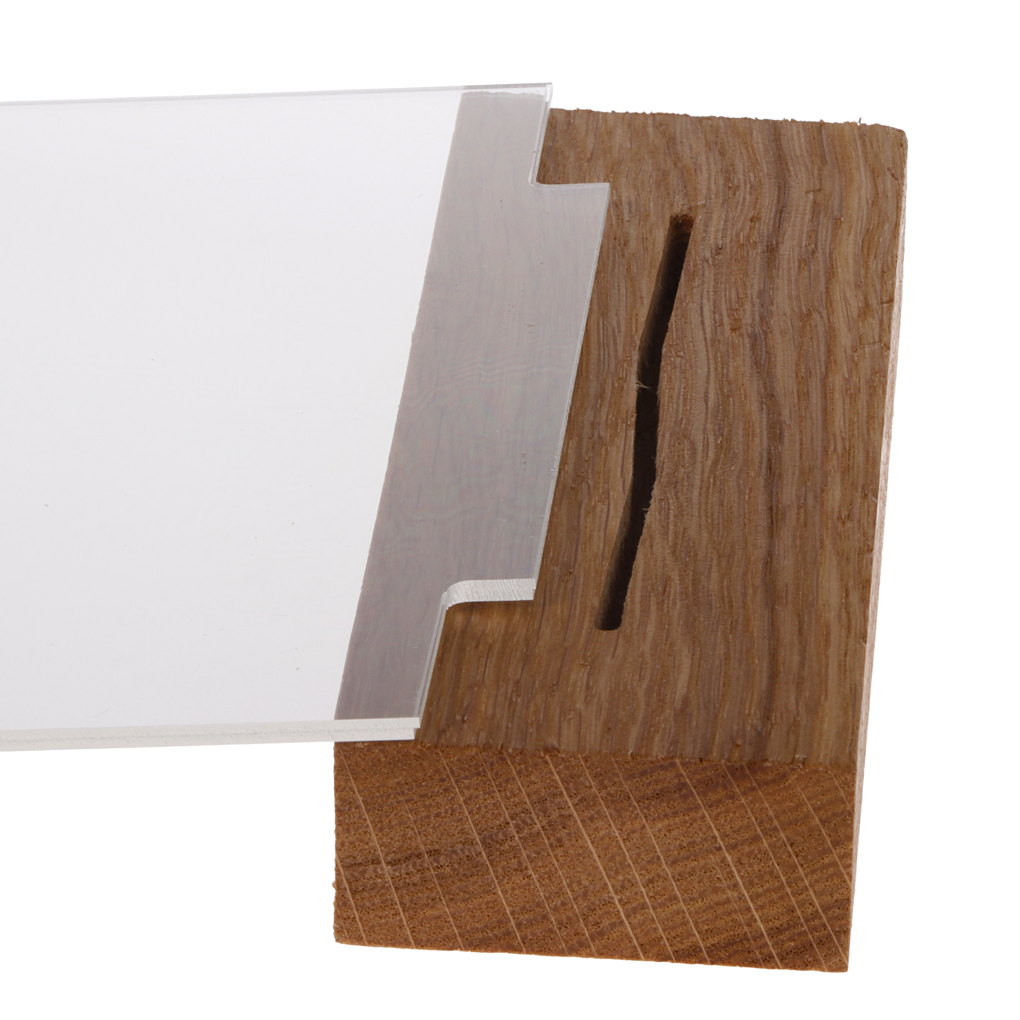 Europel Kartenhalter Acryl mit Holzfuß A4 Hochformat – Premium Displayhalter