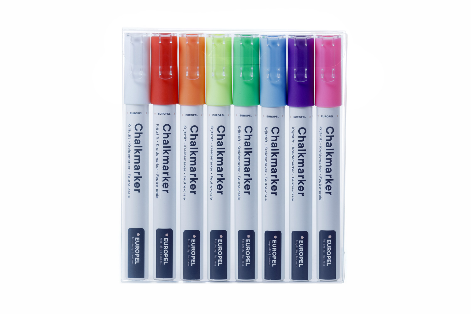 Europel Kreidemarker 1-3 mm Weiß PVC Etui 8 Stück