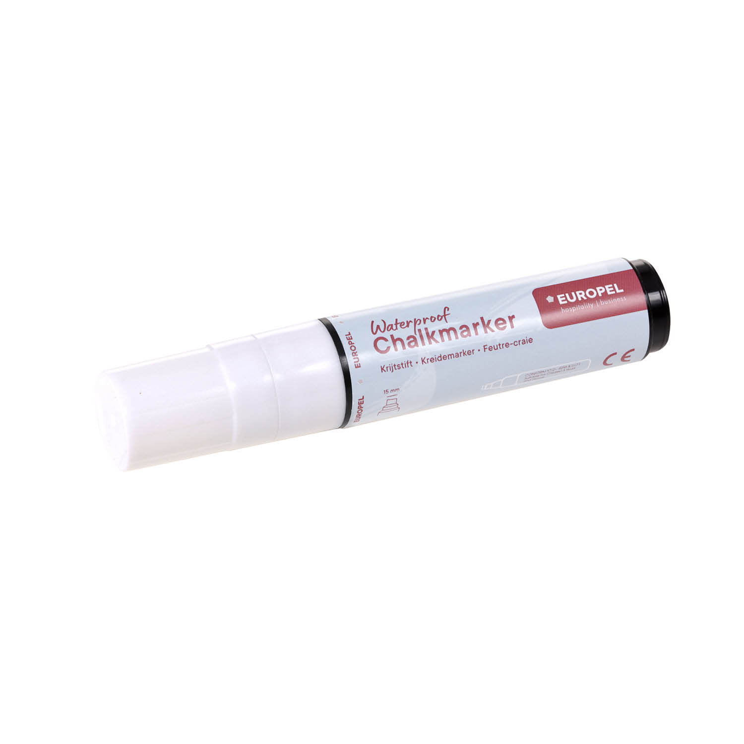 Europel Kreidemarker Wasserfest 15 mm Weiß Blisterkarte 1 Stück