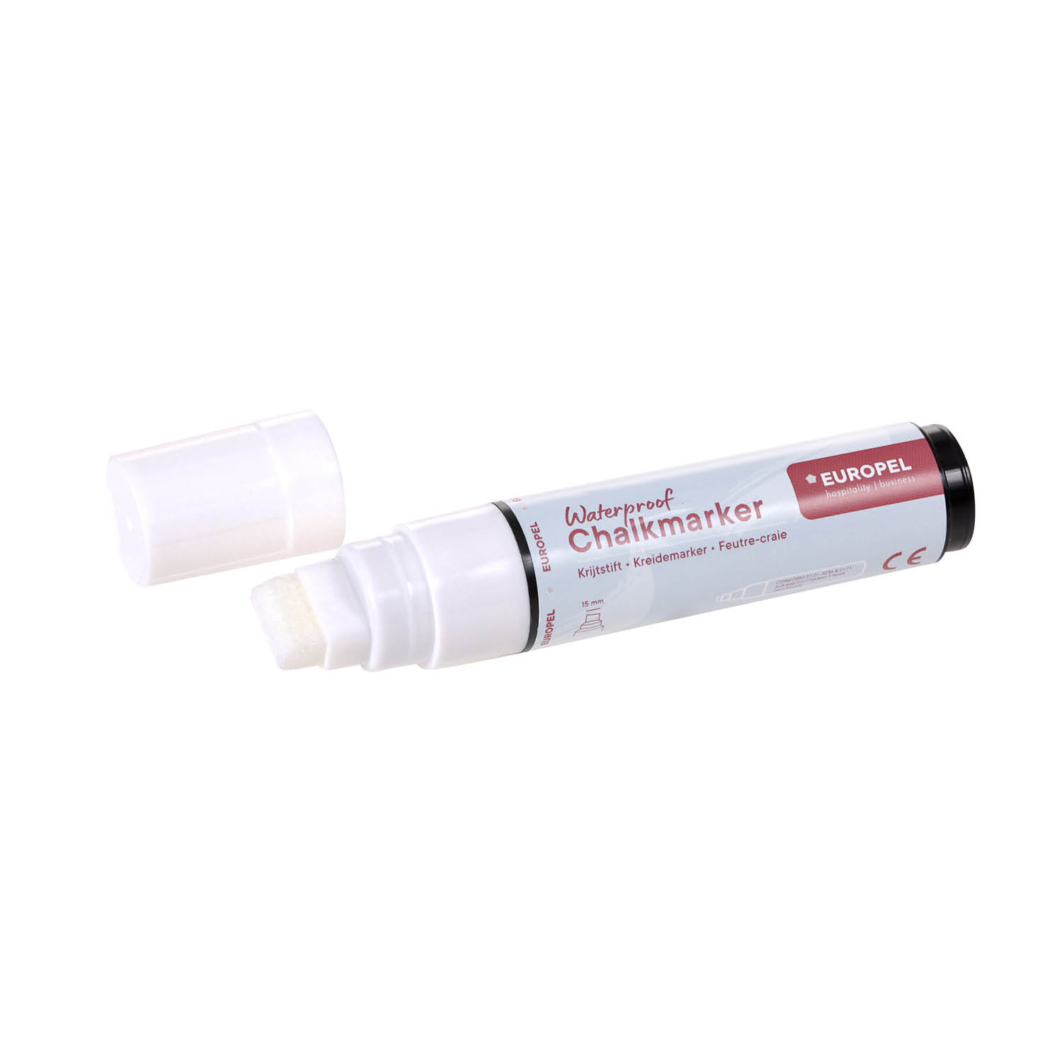Europel Kreidemarker Wasserfest 15 mm Weiß Blisterkarte 1 Stück