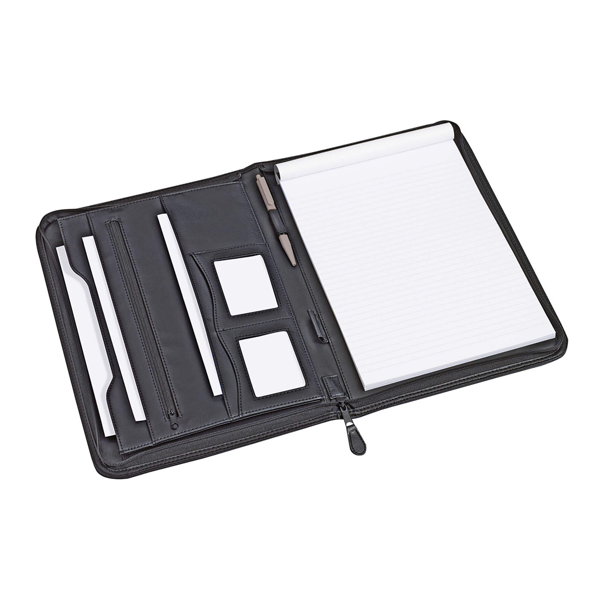 Schreibmappe Rillstab Excellent deluxe A4 Lederoptik schwarz
