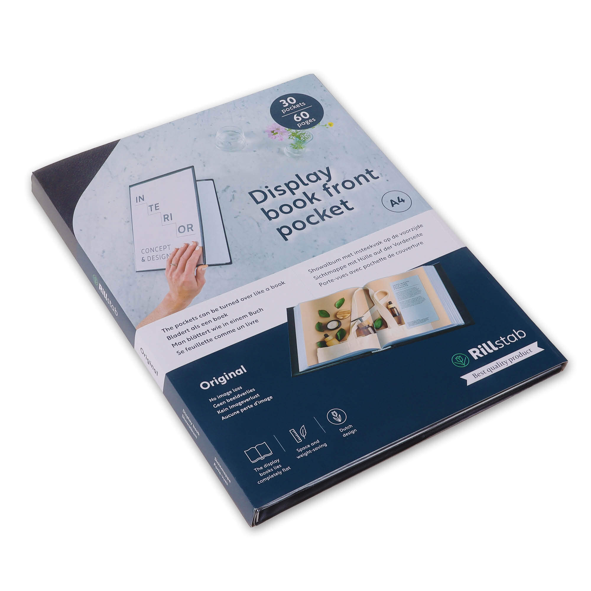 Rillstab Original Sichtbuch mit Vordertasche DIN A4 30 Hüllen Schwarz 