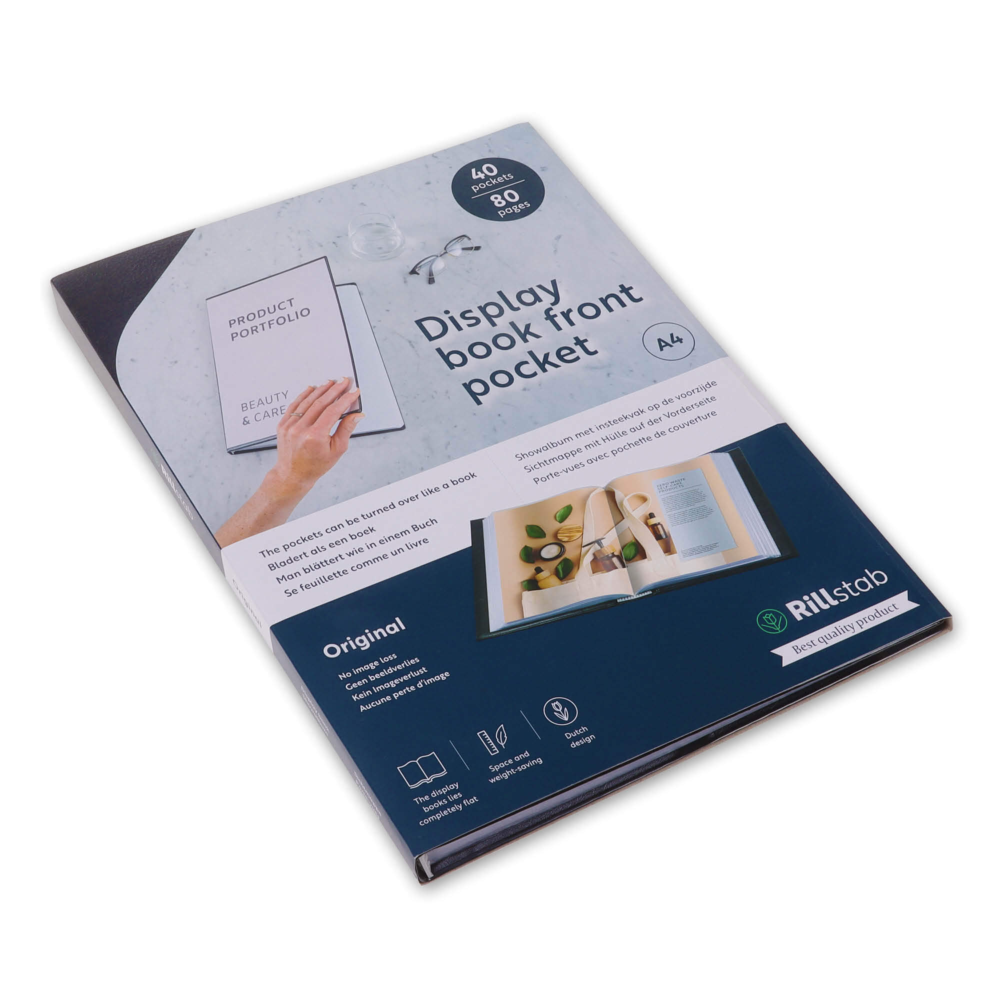 Rillstab Original Sichtbuch mit Vordertasche DIN A4 40 Hüllen Schwarz 